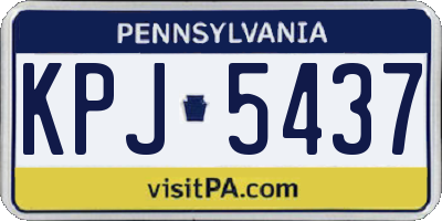 PA license plate KPJ5437