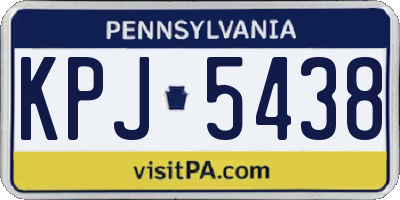 PA license plate KPJ5438