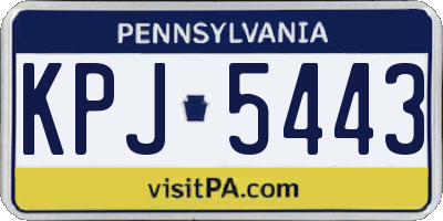 PA license plate KPJ5443