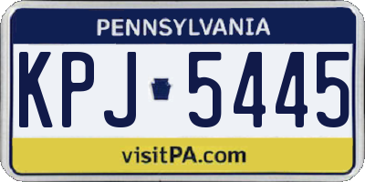 PA license plate KPJ5445