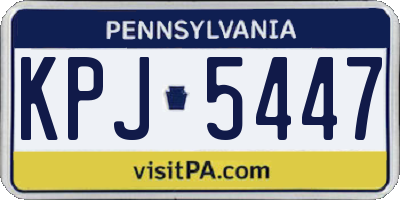 PA license plate KPJ5447