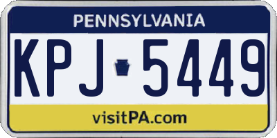 PA license plate KPJ5449