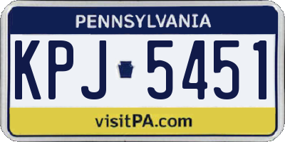 PA license plate KPJ5451
