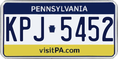 PA license plate KPJ5452