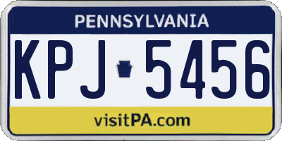 PA license plate KPJ5456