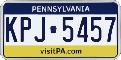 PA license plate KPJ5457