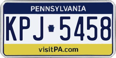 PA license plate KPJ5458