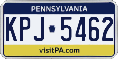 PA license plate KPJ5462