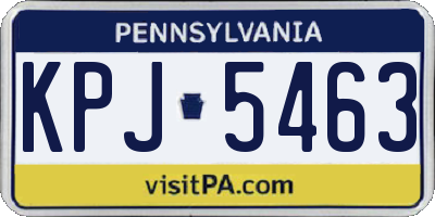 PA license plate KPJ5463