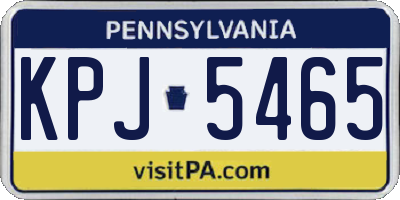 PA license plate KPJ5465