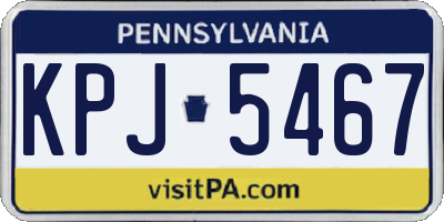 PA license plate KPJ5467