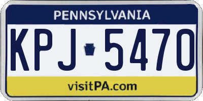 PA license plate KPJ5470