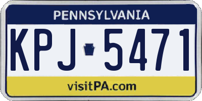 PA license plate KPJ5471