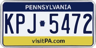 PA license plate KPJ5472