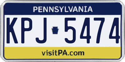PA license plate KPJ5474