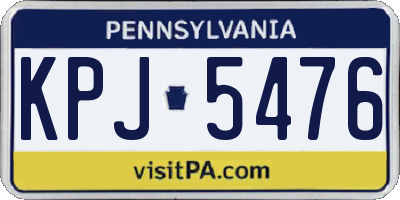 PA license plate KPJ5476
