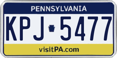 PA license plate KPJ5477