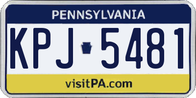 PA license plate KPJ5481