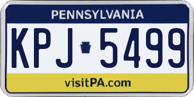 PA license plate KPJ5499