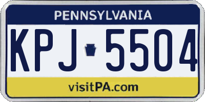 PA license plate KPJ5504