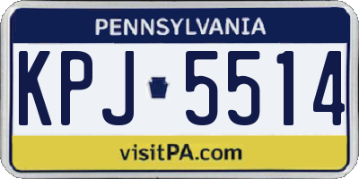 PA license plate KPJ5514