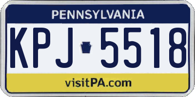PA license plate KPJ5518