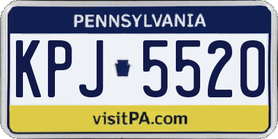 PA license plate KPJ5520