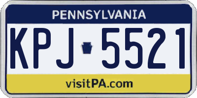 PA license plate KPJ5521