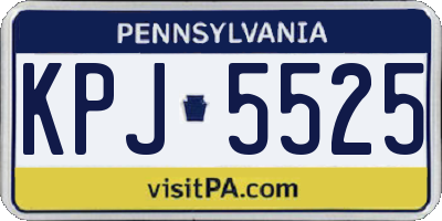 PA license plate KPJ5525