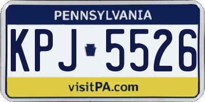 PA license plate KPJ5526