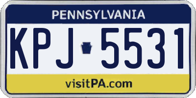PA license plate KPJ5531