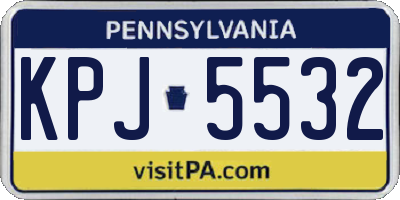 PA license plate KPJ5532