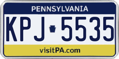 PA license plate KPJ5535