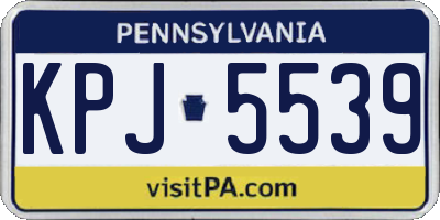 PA license plate KPJ5539