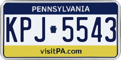 PA license plate KPJ5543