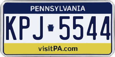 PA license plate KPJ5544