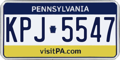 PA license plate KPJ5547