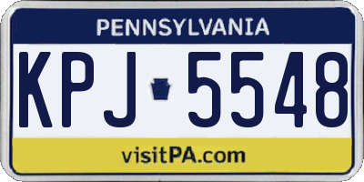 PA license plate KPJ5548