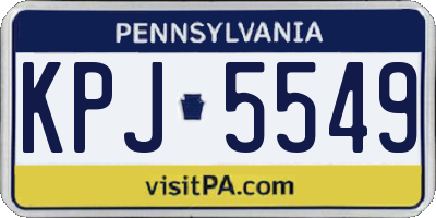 PA license plate KPJ5549
