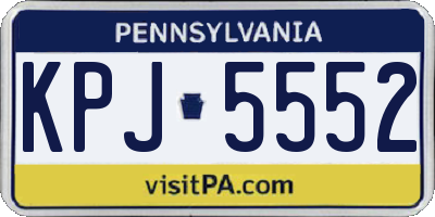 PA license plate KPJ5552