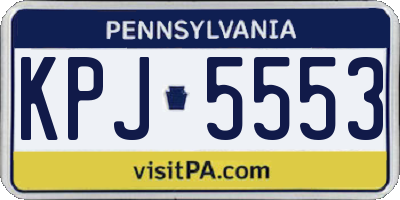 PA license plate KPJ5553