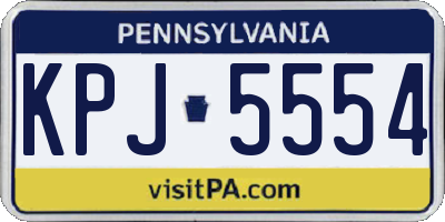 PA license plate KPJ5554