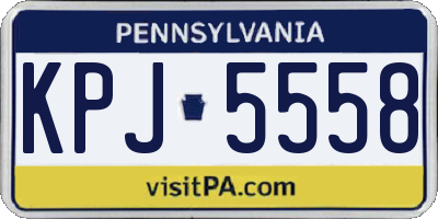 PA license plate KPJ5558