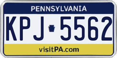 PA license plate KPJ5562