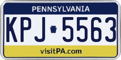 PA license plate KPJ5563