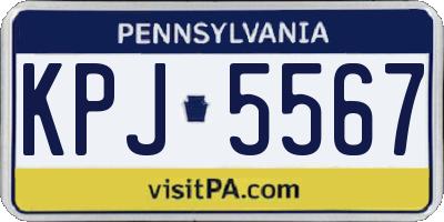 PA license plate KPJ5567