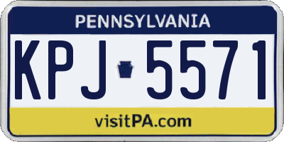 PA license plate KPJ5571
