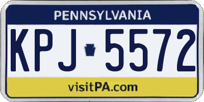 PA license plate KPJ5572