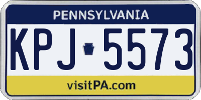 PA license plate KPJ5573