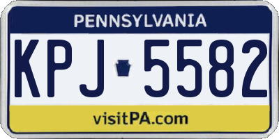 PA license plate KPJ5582